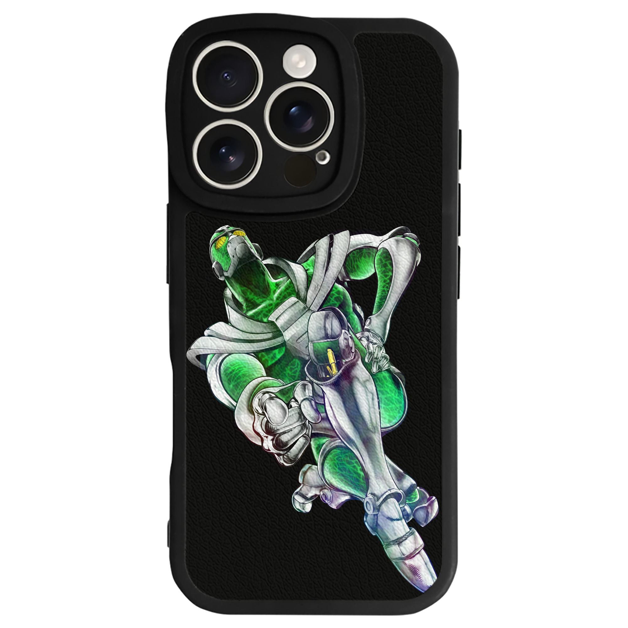 （画像用） ジョジョの奇妙な冒険 花京院 典明（かきょういん のりあき） JoJo's Bizarre Adventure Kakyoin Noriaki 【iPhone 16シリーズ対応】シリコンスマホケース（レザー調） 材質：シリコン